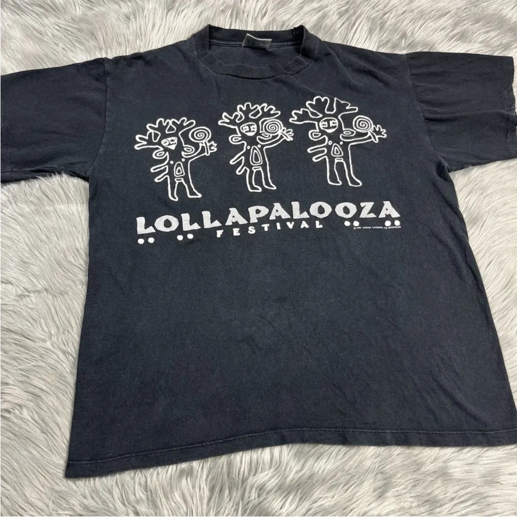 Vintage 1991 Lollapalooza Black T Shirt Janes Addiction Violent Femmes